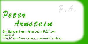 peter arnstein business card